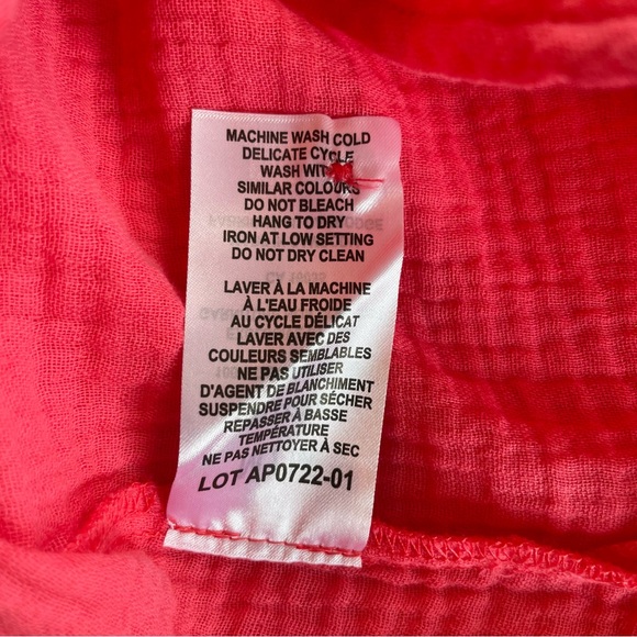 RACHEL ROY Women’s Long Sleeve Pink Crinkle Style Soft Button Up Tunic - Picture 9 of 9